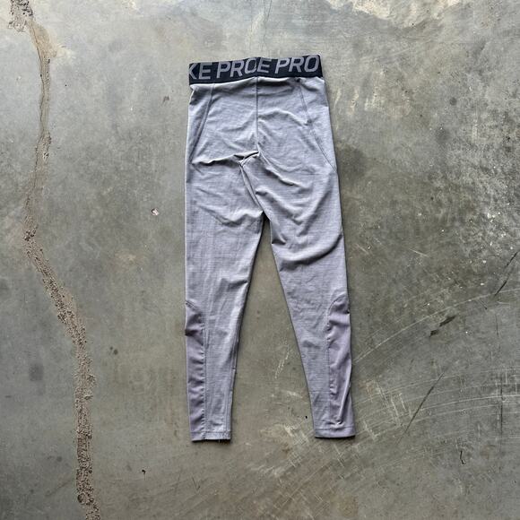 Nike Pro Dri-Fit Leggings Women's M Gray Elastic Waist Pull on Workout Yoga Gym - Picture 8 of 9